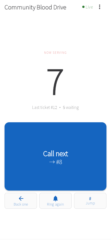 The caller on your phone, with the Call next button.