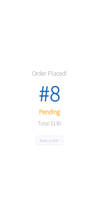 The customer's order: its number, its status and the total.