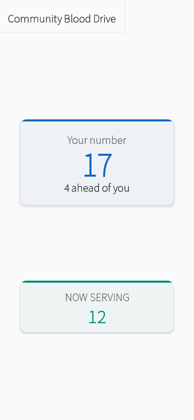 A customer's ticket on their phone: their number and how many are ahead of them.
